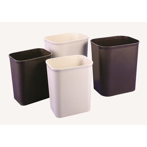 U.L. Fire Retardant, 8 Quart Wastebasket, Black